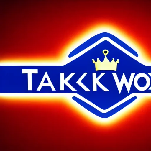 Image similar to talk show with blue crown logo , 4k , HD , photograph