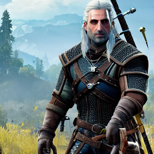 Prompt: Steve Carell in The Witcher 3, gameplay, 8k, HD