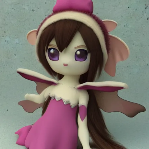 Image similar to cute fumo plush of a mischievous fairy girl, fae, vray