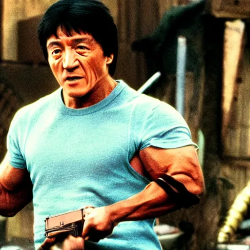 Image similar to Jackie Chan as part of the Expendables