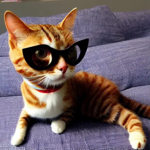 Prompt: cat in glasses