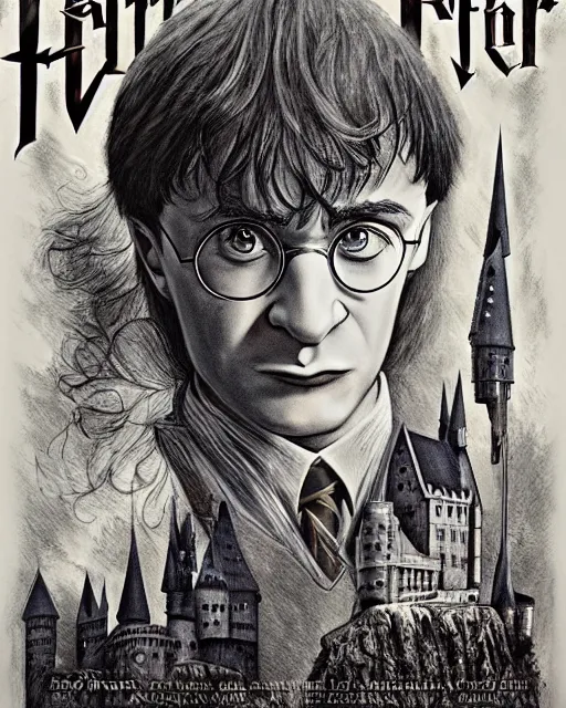 Image similar to Harry Potter movie poster by ed binkley