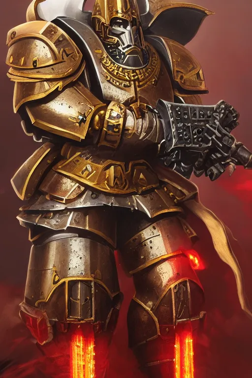 Image similar to armor portrait heros warhammer 4 0 k horus heresy fanart - the primarchs emperor by johannes helgeson animated with vfx concept artist & illustrator global illumination ray tracing hdr fanart arstation zbrush central hardmesh 8 k octane renderer