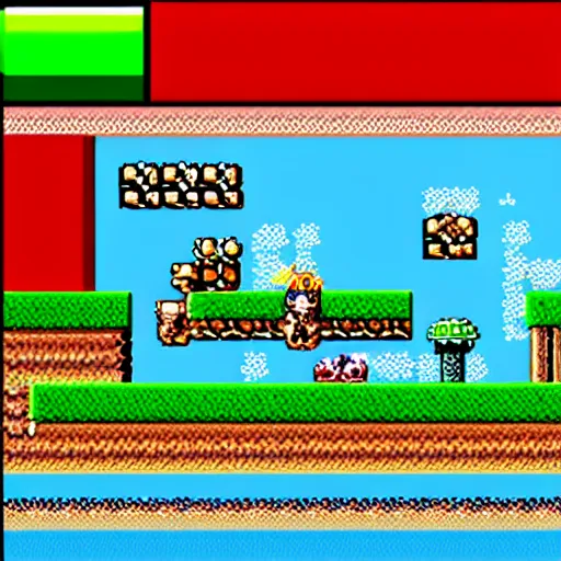 Image similar to super mario snes game 2 d screen picture