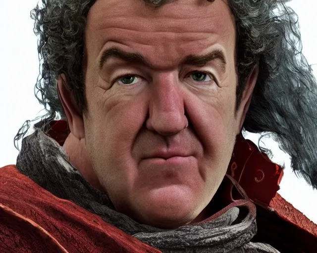 Image similar to jeremy clarkson in lord of the rings, character art, by various concept artists, redshift render, hyperrealistic face, photorealistic render