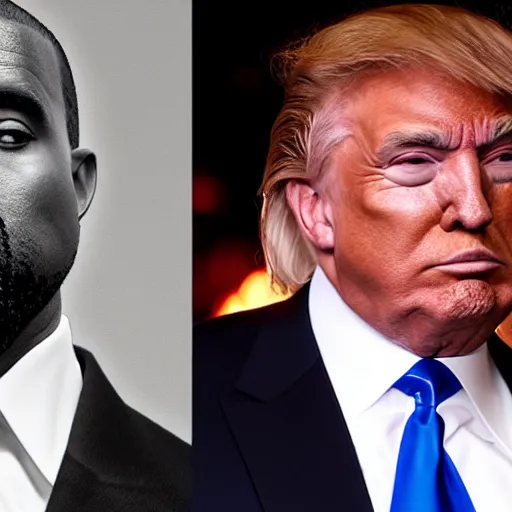 Prompt: kanye west as donald trump