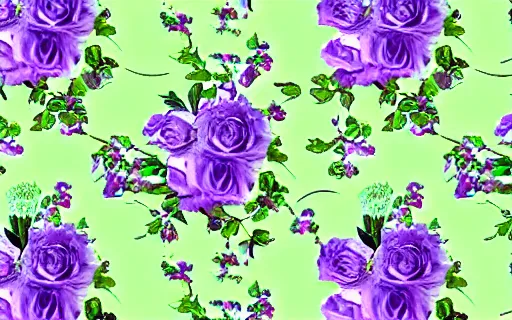 Prompt: lavender rose wallpaper. victorian era. pistachio green background