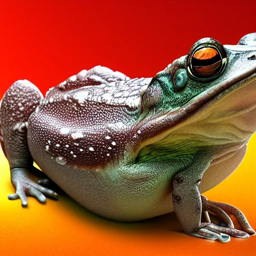 Image similar to macro hyper-realistic hypnotoad Futurama