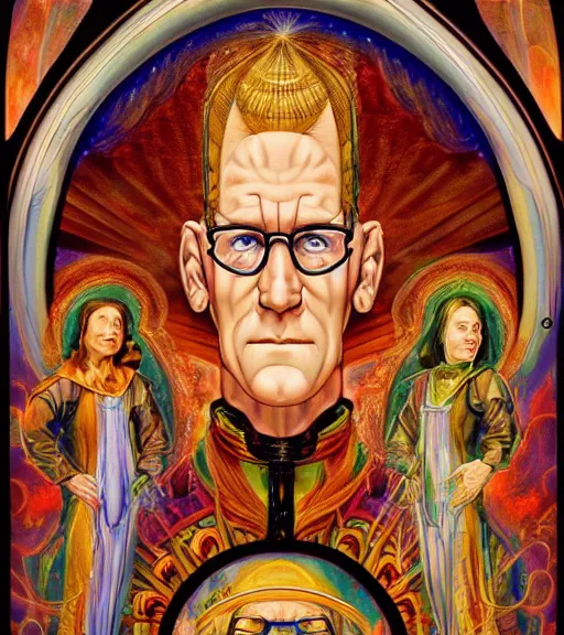 Image similar to symmetry, hank hill as the saint of propane, renaissance religious painting, art by mike judge, art by josephine wall, art by amanda sage, trending on artstation