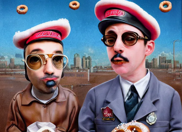 a donut man wearing aviator glasses and cop hat, | Stable Diffusion ...