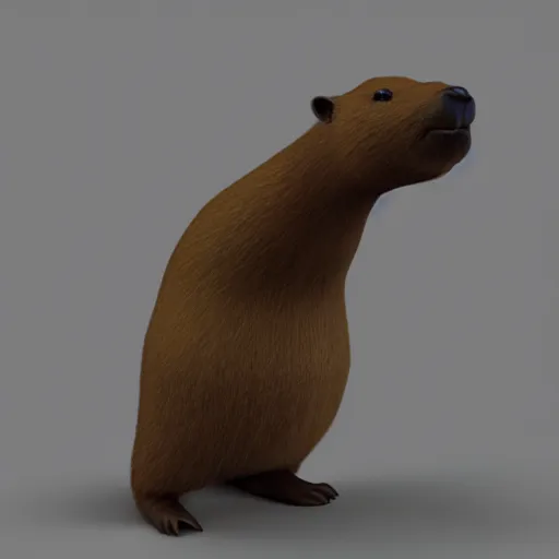 Prompt: Capybara miniature, 3d render