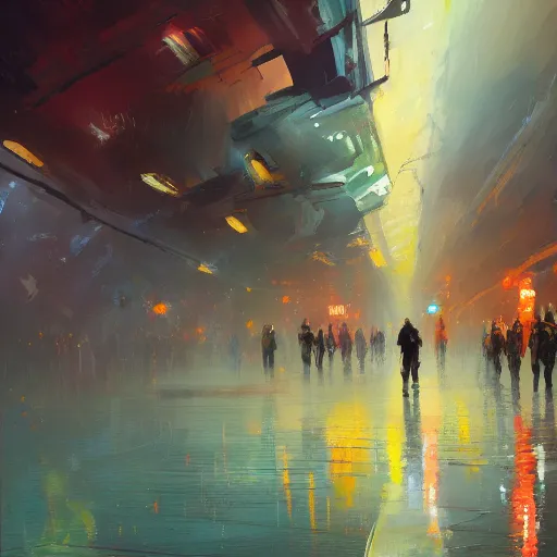 Prompt: acrylic painting, impressionism and expressionism, strong emotional impact, bold pastel colors, expressive brushstrokes, overall sense of movement in the composition. a warp drive hitting infinite density, by andreas rocha, trending on artstation