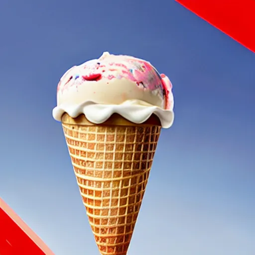 Image similar to promotional photo of an ice cream with hot dog taste,