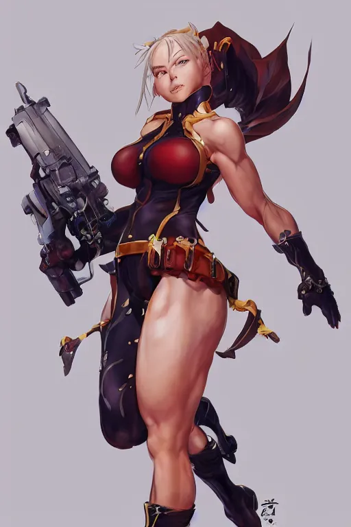 Image similar to Cammy from sf for blade and soul concept art on a render by the artist Hyung tae Kim , Jiyun Chae, Joe Madureira, trending on Artstation by Hyung tae Kim, artbook, Stanley Artgerm Lau, WLOP, Rossdraws