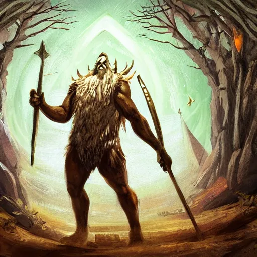 Prompt: north mythology concept art painting of ymir the ancestor of all giants