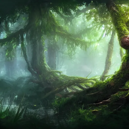 Prompt: lush forest trending on artstation, top 1 0 most beautiful photographs, award winning fantasy concept art