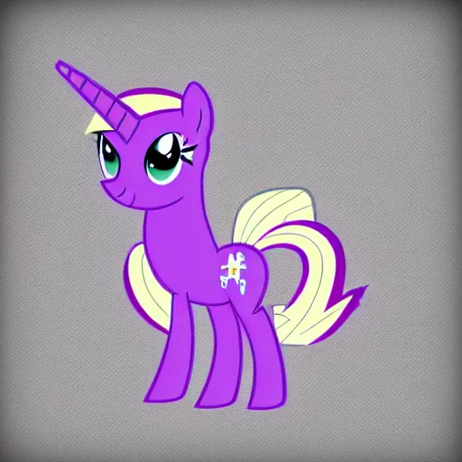 Prompt: lavender colored my little pony with a heart cutie mark