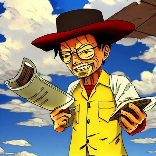 Prompt: walter white as luffy