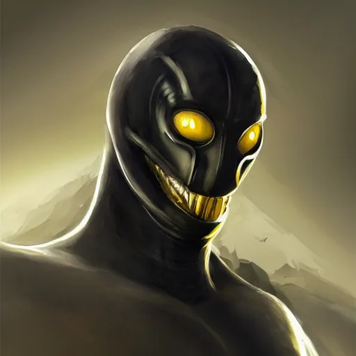 Prompt: a portrait of a banana symbiote, D&D, sci-fi, elegant, hopeful, muscular, highly detailed, digital painting, artstation, concept art, smooth, sharp focus, illustration