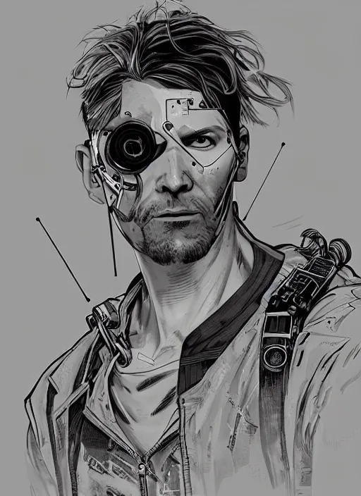 Image similar to cyberpunk eye surgeon. portrait by ashley wood and alphonse mucha and laurie greasley and josan gonzalez and james gurney. splinter cell, apex legends, rb 6 s, hl 2, d & d, cyberpunk 2 0 7 7. realistic face. character clothing. vivid color. dystopian setting.