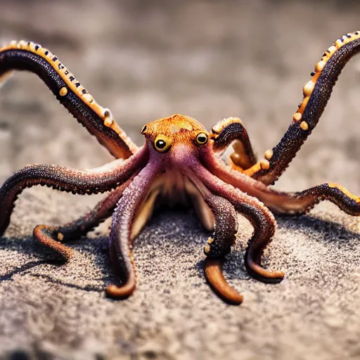 Image similar to an octopus mixed with a spider, professional photography