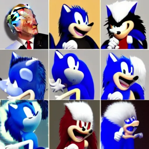 Prompt: joe biden animorphs into sonic the hedgehog