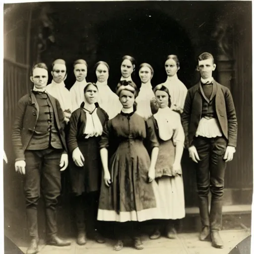 Image similar to Victorian Photograph of Medical students outside posing for a photograph next to a skeleton