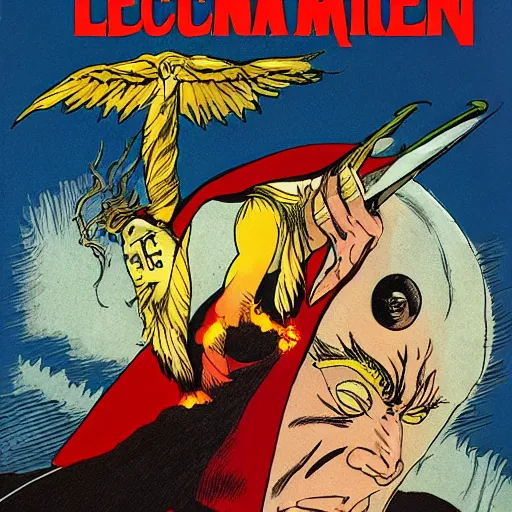 Image similar to lucifer against sandman, comic book, by frank miller, 4 k, 3 d