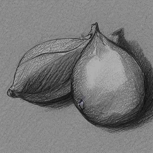 Image similar to professional pencil sketch of a lemon