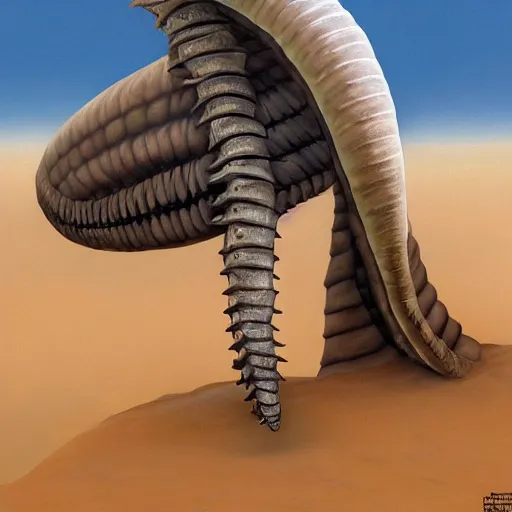 Image similar to joe biden as a sandworm from dune, artstation hall of fame gallery, editors choice, #1 digital painting of all time, most beautiful image ever created, emotionally evocative, greatest art ever made, lifetime achievement magnum opus masterpiece, the most amazing breathtaking image with the deepest message ever painted, a thing of beauty beyond imagination or words, 4k, highly detailed, cinematic lighting