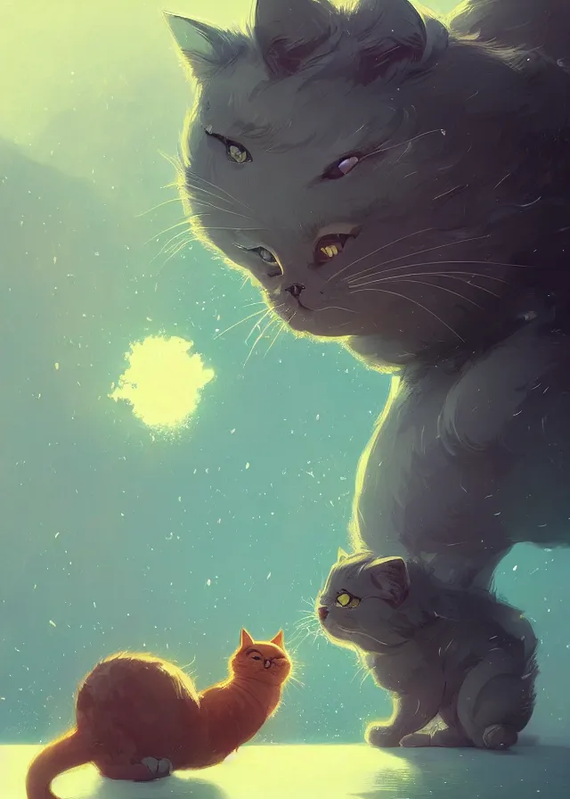 Image similar to cute cat, by victo ngai and andreas rocha and greg rutkowski, trending on artstation, unreal engine, 8 k hd wallpaperjpeg artifact, blur, artfact