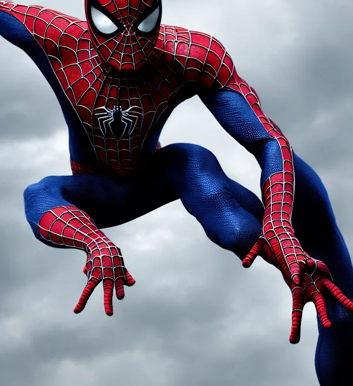 Image similar to tobey maguire as spiderman, dramatic rain, 8 k