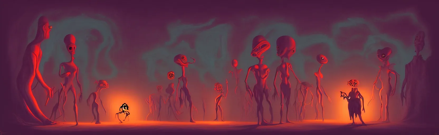 Image similar to uncanny repressed mutants from the depths of a vast wasteland in the collective unconscious, dramatic lighting, surreal dark 1 9 3 0 s fleischer cartoon characters, surreal painting by ronny khalil