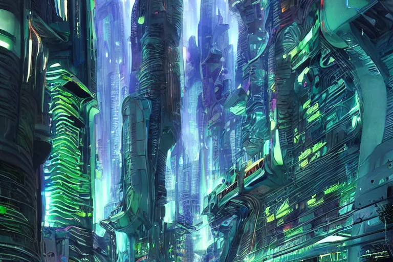 Image similar to futuristic cyberpunk city with Singaporean lush garden with luxurious rgb colors, advanced civilization, high-end street Antelope canyon, rocks formed by water erosion, walls made of beautiful smooth sandstone light beams that shine, polish narrow slots of walls into a striated swirling finish, digital painting, concept art, smooth, sharp focus, from Star Trek 2021, illustration, by WLOP and Ruan Jia and Mandy Jurgens and William-Adolphe Bouguereau, Artgerm