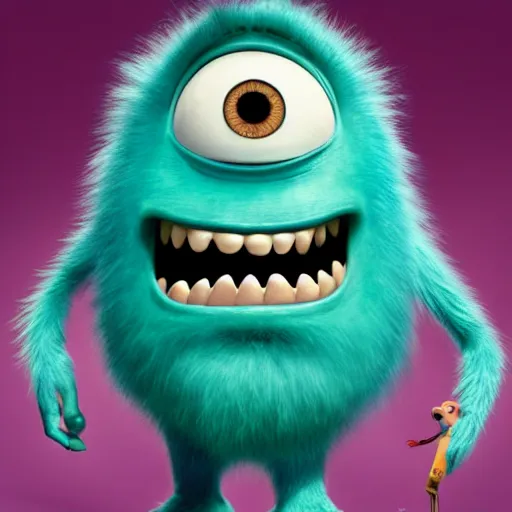 Image similar to Justin Sun as a monster in Monsters Inc by Pixar