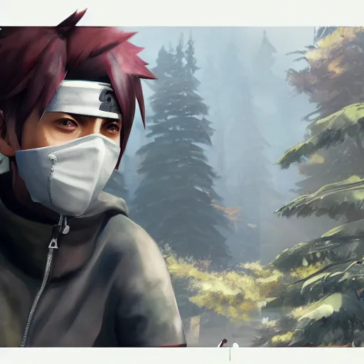 Image similar to kakashi, style game square enix life is strange remake, trending on artstation, painted by greg rutkowski, render with game the last of us parte ii details