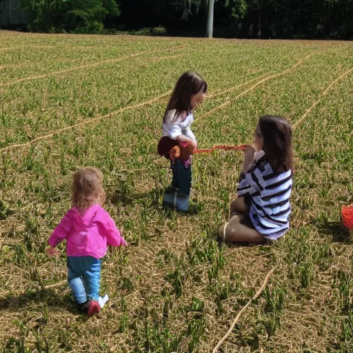 Image similar to harvesting energy from a field of toddlers and babies, matrix