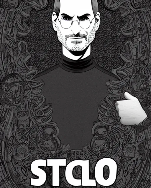 Prompt: steve jobs the official anime, manga, intricate, aesthetic