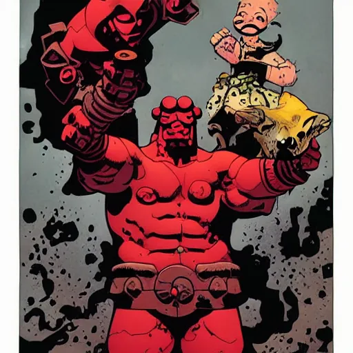 Image similar to hellboy comic book cover by mike mignola