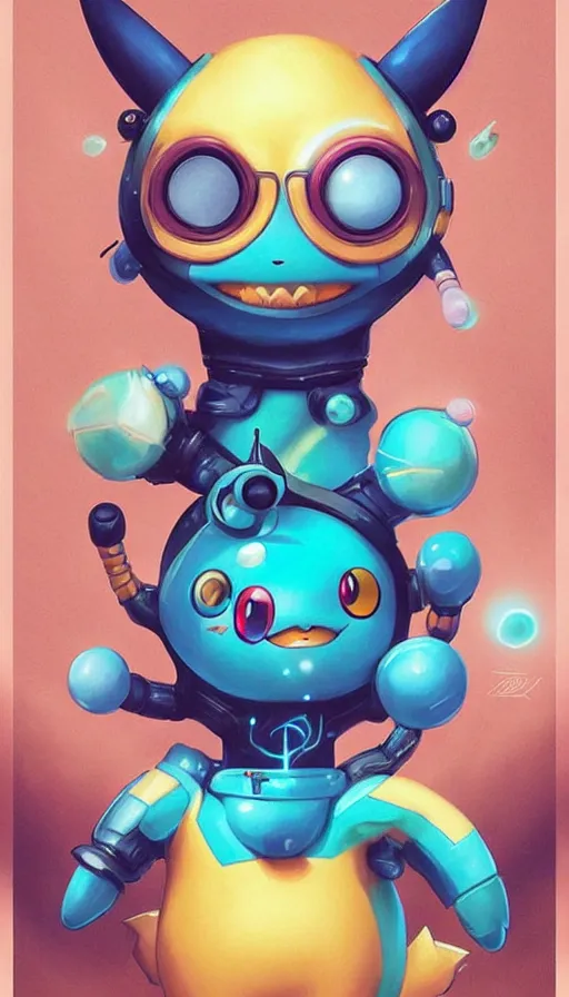 Image similar to lofi BioPunk Pokemon Pikachu portrait Pixar style by Tristan Eaton_Stanley Artgerm and Tom Bagshaw,