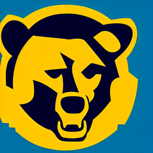 Image similar to A logo for the Bears sports team with a bear mascot grasping a Rugby Union football, vectorised, graphic design, NFL, NBA