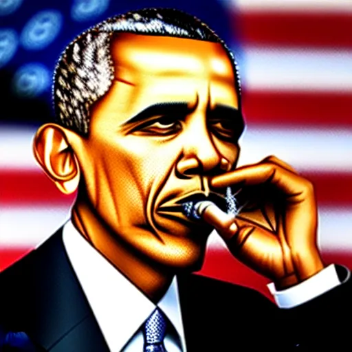 Image similar to obama smoking a blunt