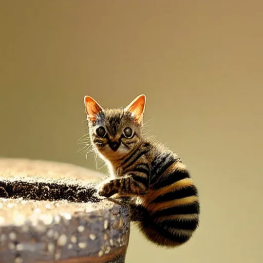 Image similar to photo of world's smallest cat the size of a honeybee