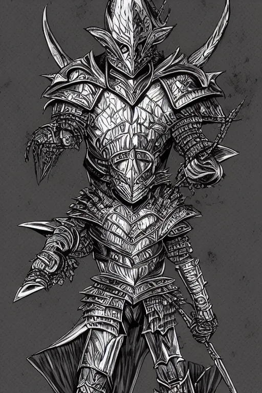 Image similar to thistle armoured warrior, symmetrical, highly detailed, digital art, pointy themed armour, sharp focus, trending on art station, kentaro miura manga art style