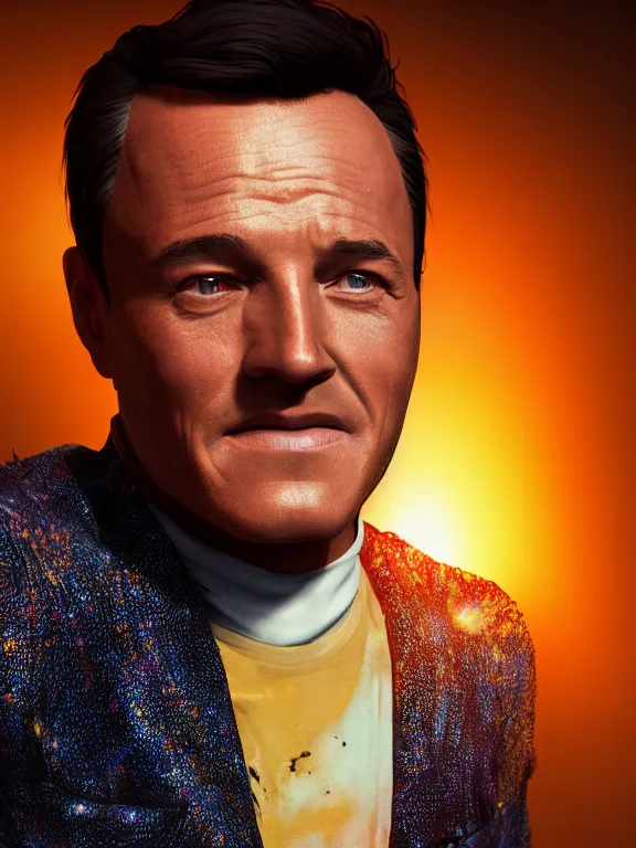 Image similar to portrait art of Gene Kelly 8k ultra realistic , lens flare, atmosphere, glow, detailed,intricate, full of colour, cinematic lighting, trending on artstation, 4k, hyperrealistic, focused, extreme details,unreal engine 5, cinematic, masterpiece