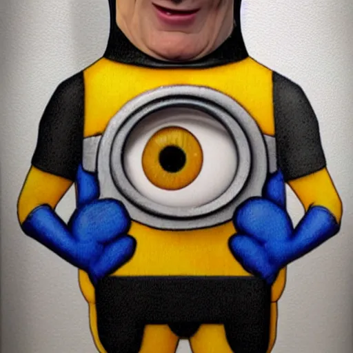 Image similar to a minion as vladimir putin, highly detailed