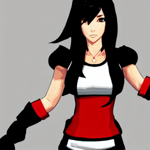 Prompt: stylised 2d tifa lockhart