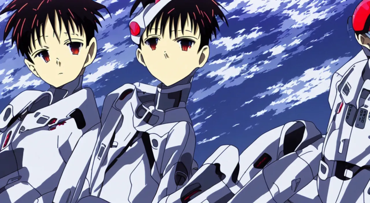 Image similar to shinji ikari pilots tesla model s, evangelion anime, full hd, hd anime, hd anime wallaper