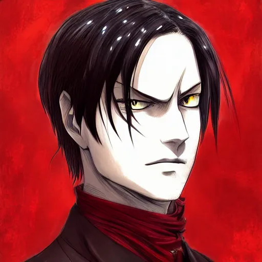 Prompt: Levi Ackerman portrait, elegant, 2d, ultra highly detailed, digital painting, smooth, sharp focus, artstation, art by Tsutomu Nihei