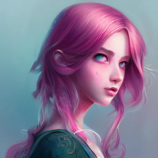 Image similar to teen girl, pink hair, gorgeous, amazing, elegant, intricate, highly detailed, digital painting, artstation, concept art, sharp focus, illustration, art by Ross tran